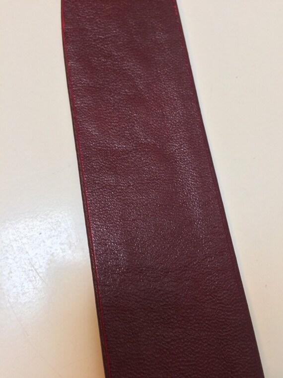 Vintage 70s Geoffrey Beene Leather Belt burgundy … - image 3