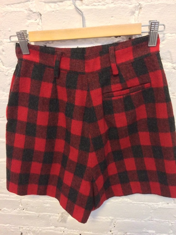 The Limited VTG 80s high waist shorts red wool ch… - image 5