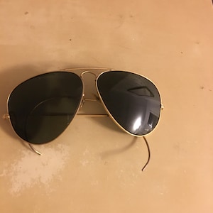 Ray Ban B&L 70s aviator sunglasses gold rim classic usa image 1