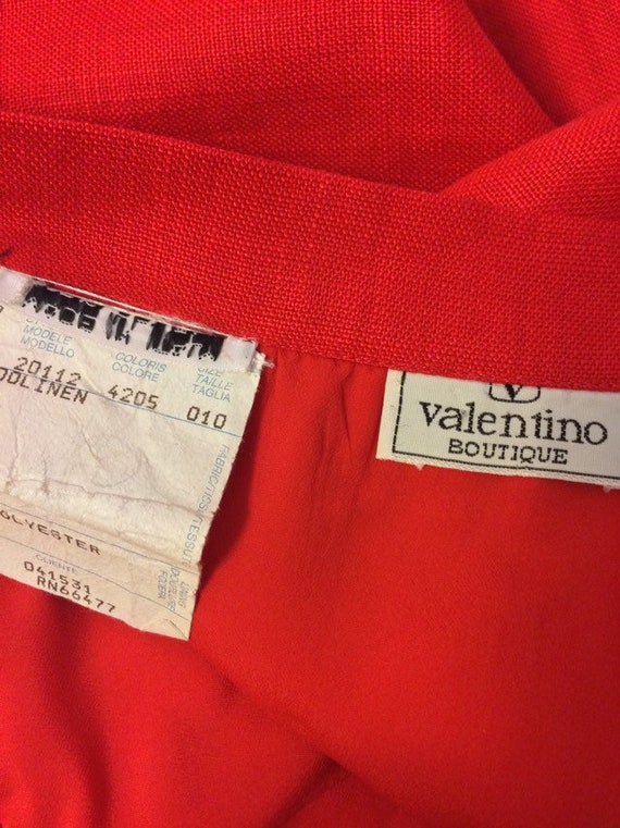 Valentino 80s pencil skirt red linen size 10 - image 5