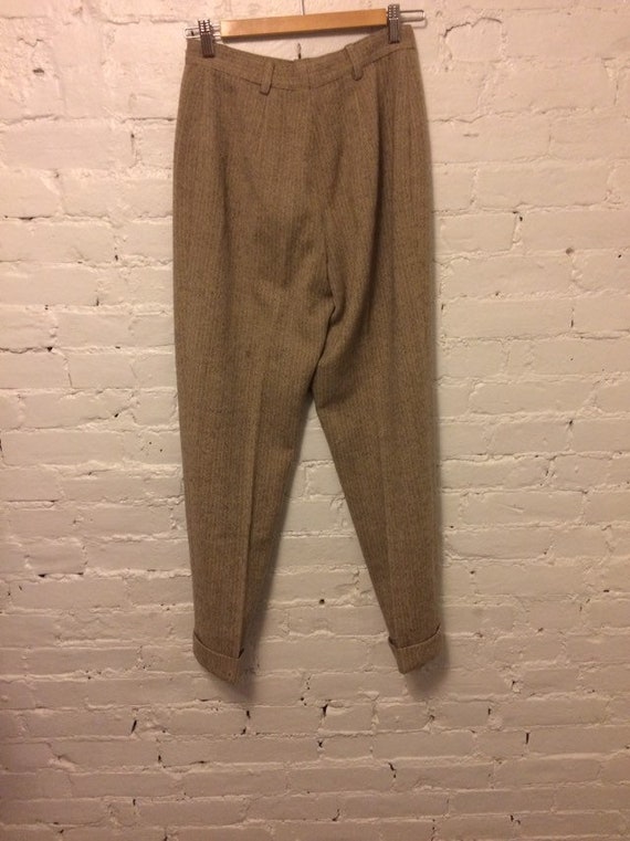 Iceberg 90s cropped tapered pants wool herringbon… - image 3