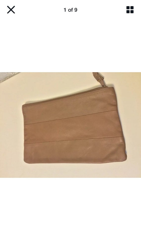Tano vintage 70s leather clutch bag tan - image 8