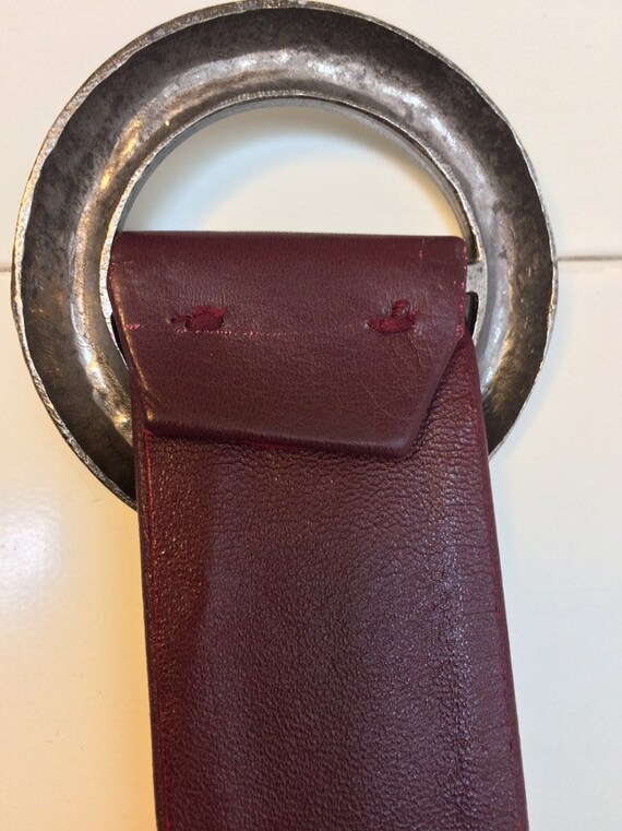 Vintage 70s Geoffrey Beene Leather Belt burgundy … - image 7