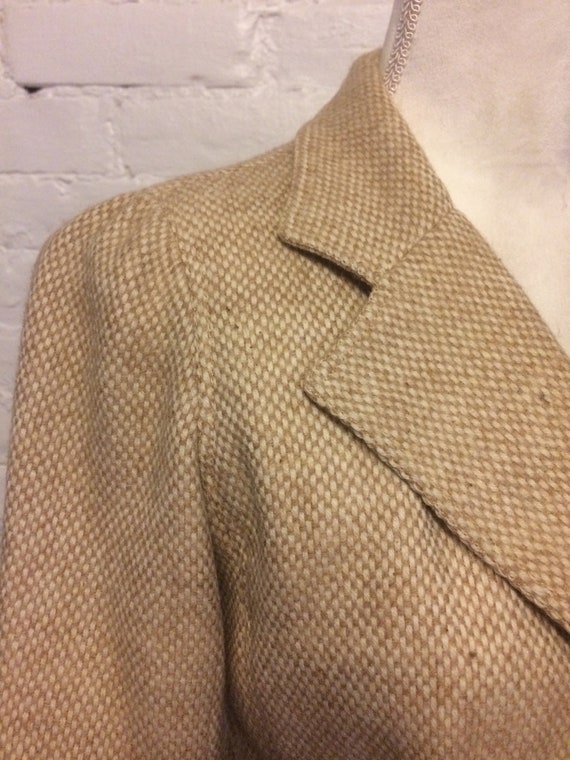 Courreges wool 70s skirt suit camel pink wool siz… - image 4