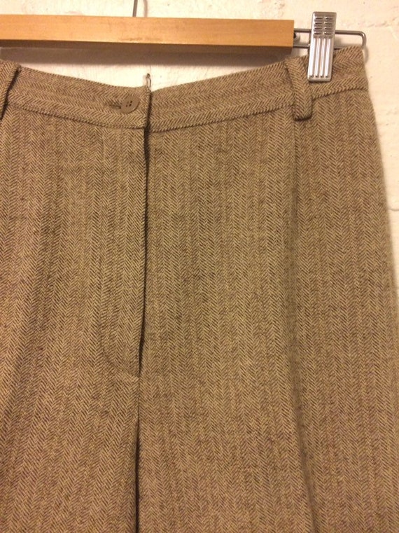 Iceberg 90s cropped tapered pants wool herringbon… - image 5