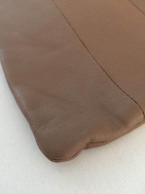 Tano vintage 70s leather clutch bag tan - image 7