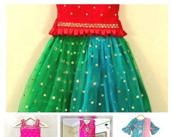 green frock for baby girl