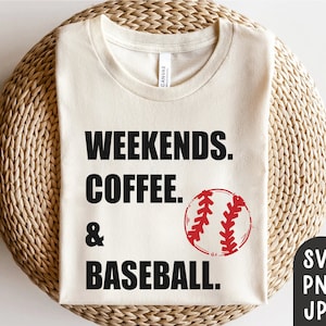 Weekend Koffie en Honkbal SVG Baseball Mom Baseball Mama Baseball svg Grappig Honkbal Mom Shirt Svg Cut File voor Cricut &Silhouet Png