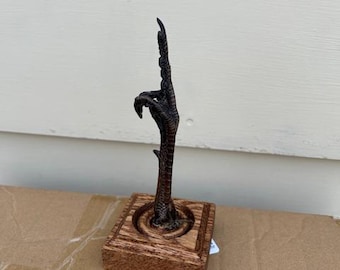 MIDDLE FINGER PHEASANT Foot Oak Rosette Paper Weight