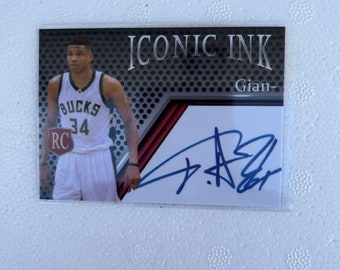 Giannis Antetokounmpo 2013 Autograph Facsimile Printed Patch Rookie RP Card  Milwaukee Bucks