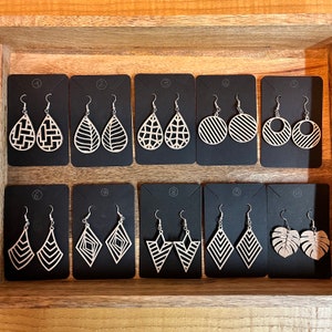 Solid wood earrings