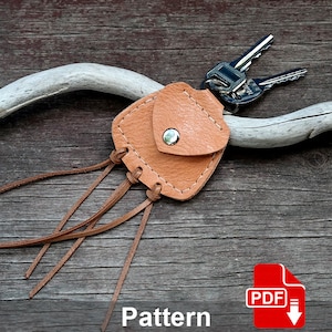 Leather Keychain. Coin mini pouch pdf pattern. Cute mini bag.