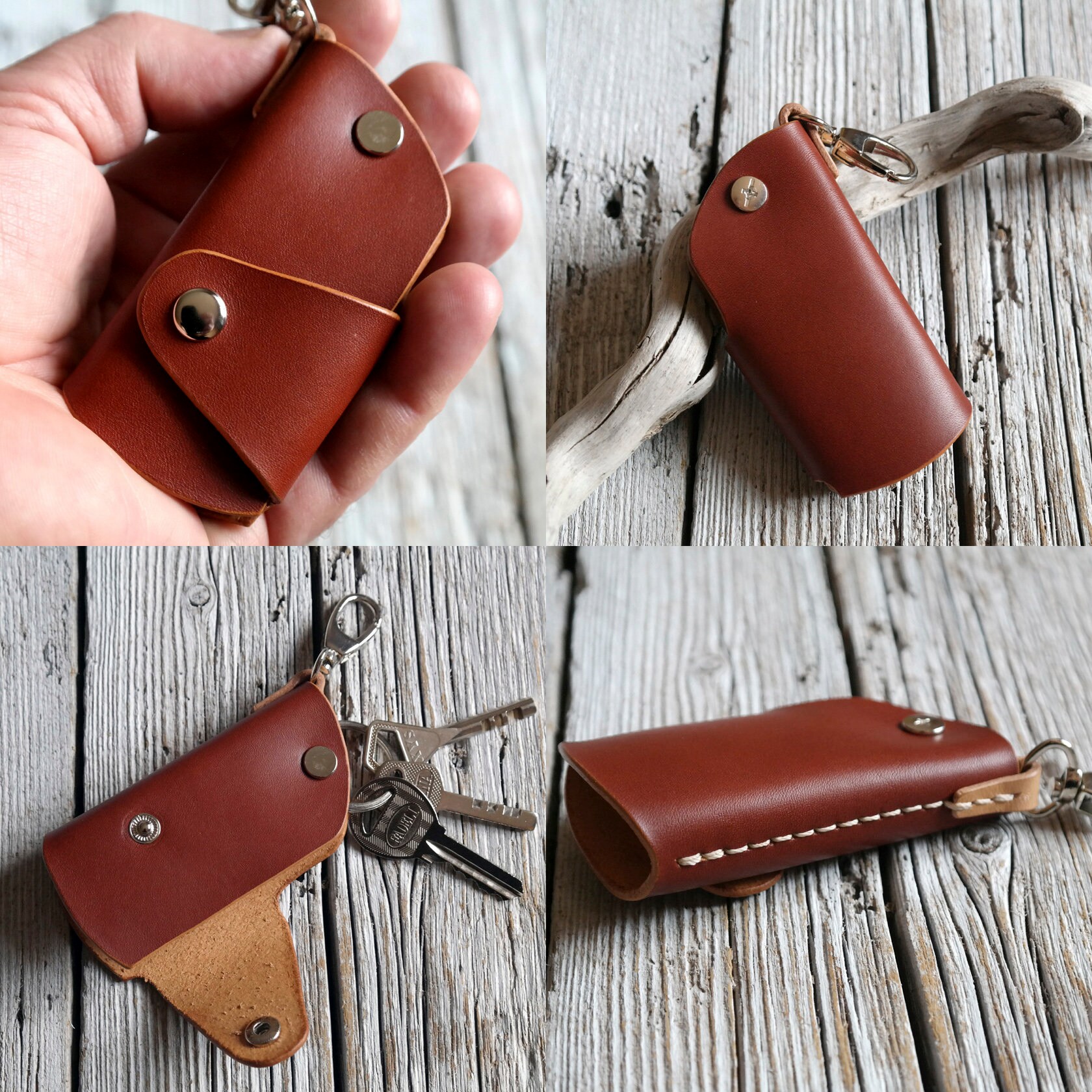 Set of 4 Key Holder Patterns. Leather Key Case PDF Template. - Etsy