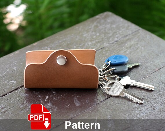 Modèle PDF du porte-clés en cuir. Pochette à clés en cuir. Couvre-clés.  Modèle de fabrication du cuir. Tutoriel cuir. -  France