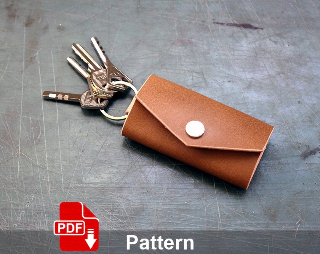 Leather Key Holder PDF Pattern. Leather Key Pouch. Keys Cover. Leather Crafting Template