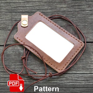 Lederen ID-kaarthouder PDF-patroon. Leren bewerken. Leer leerprogramma.