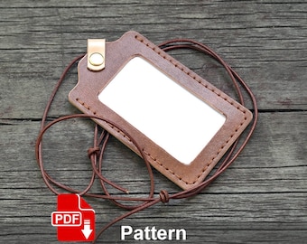 Leather ID card holder PDF pattern. Leather crafting. Leather tutorial.