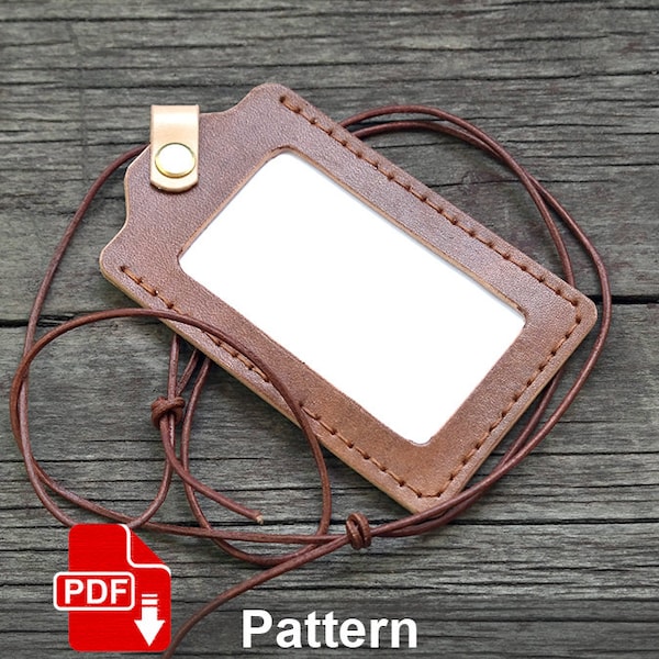 Leather ID card holder PDF pattern. Leather crafting. Leather tutorial.