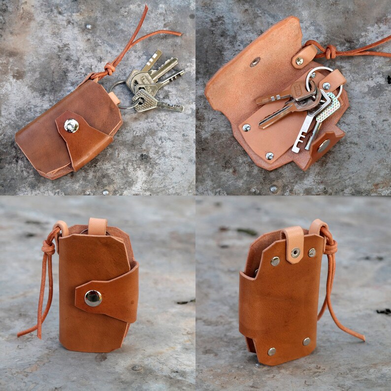 Set of 4 Key Holder Patterns. Leather Key Case PDF Template. Etsy