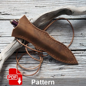 Leather Pen holder. Simple Pencil case PDF pattern. Pen pouch Template. Leather crafting template.
