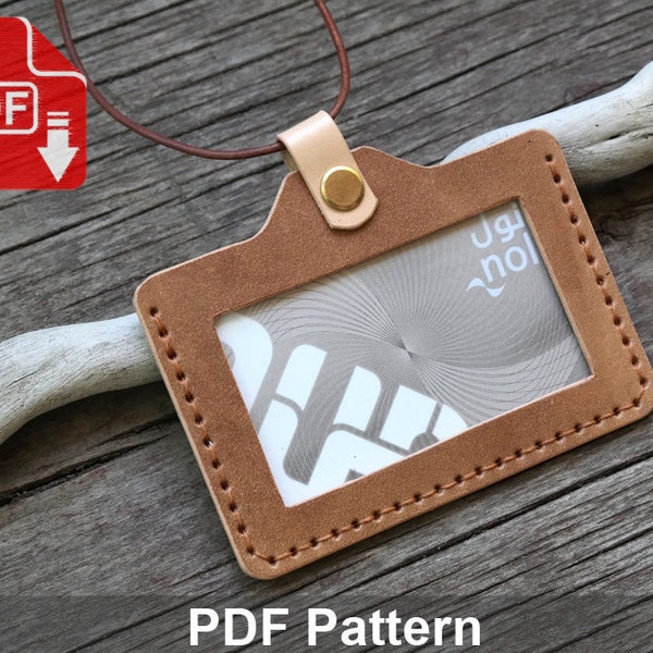 Leather Pdf Pattern Id Card Etsy