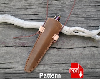 Porte-stylo en cuir. Modèle PDF de trousse à crayons simple. Modèle de pochette à stylo. Modèle de fabrication du cuir.