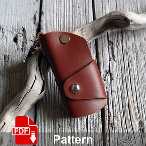 Leather key holder PDF pattern. Leather key pouch. Key bag. Keys cover. Leather crafting template.