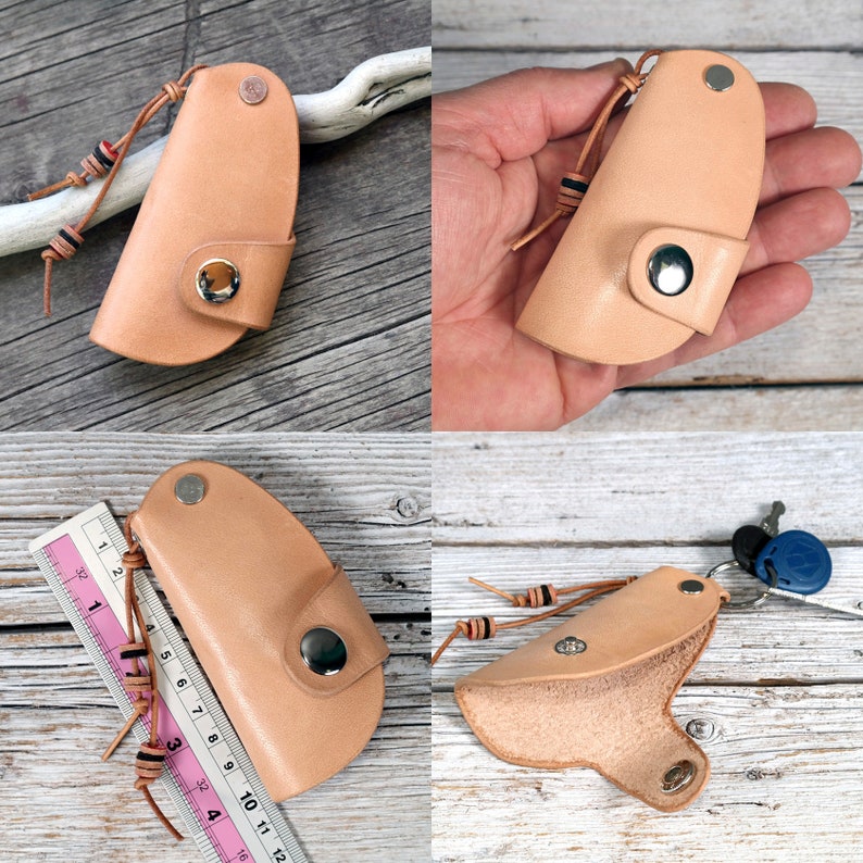 Set of 4 Key Holder Patterns. Leather Key Case PDF Template. - Etsy