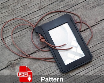 Leather ID card holder. PDF pattern. Leather crafting. Leather tutorial.