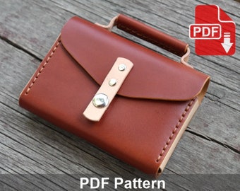 Housse en cuir pour disque dur externe. Motif PDF en cuir. Support de disque dur. Mini sac. Modèle d’artisanat du cuir.