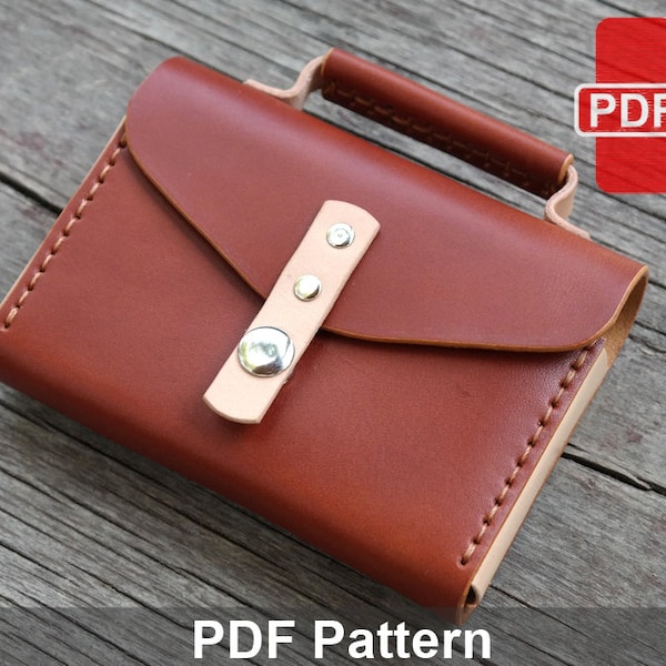 Leather Case for external HDD. Leather PDF pattern. Hard disk holder. Mini bag. Leather Crafting Template.