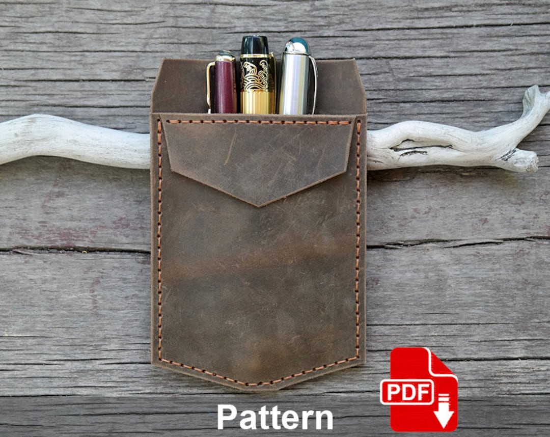 Leather Pen Holder. Pocket Protection Simple PDF Pattern. Pen Etsy