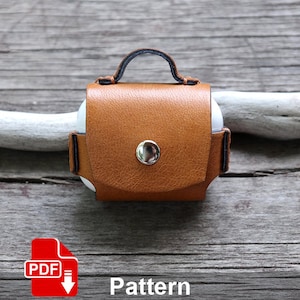 Leather Airpods Case PDF Pattern. Earphone Pouch. Mini bag Pattern. Leather crafting Tutorial. Cute airpodspro case.