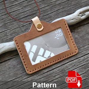 Lederen ID-kaarthouder PDF-patroon. Sjabloon voor het maken van leer.