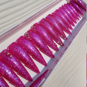 Aura Ultraviolet Holo Glitter Jelly XXL Press On Nails