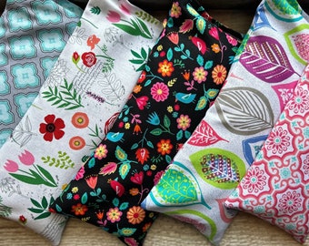 Hot or Cold Eye Pillow with Organic Flax Seed / Add Lavender / 18 fabrics available