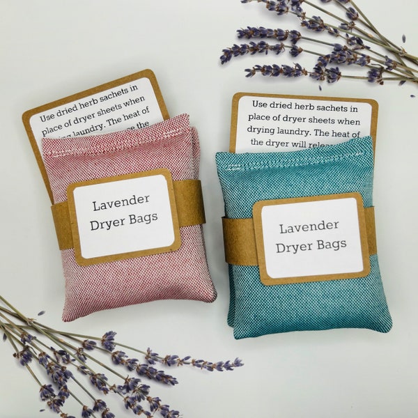 Eco Friendly Lavender Dryer Bags, Reusable Lavender Dryer Sachets, Aromatherapy, Pack of 2