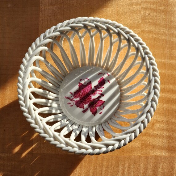 5" Herend Raspberry Chinese Bouquet Pattern Fine … - image 8