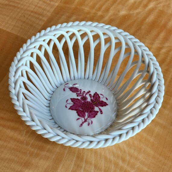 5" Herend Raspberry Chinese Bouquet Pattern Fine … - image 6