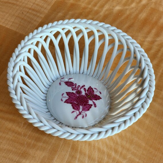 5" Herend Raspberry Chinese Bouquet Pattern Fine … - image 3