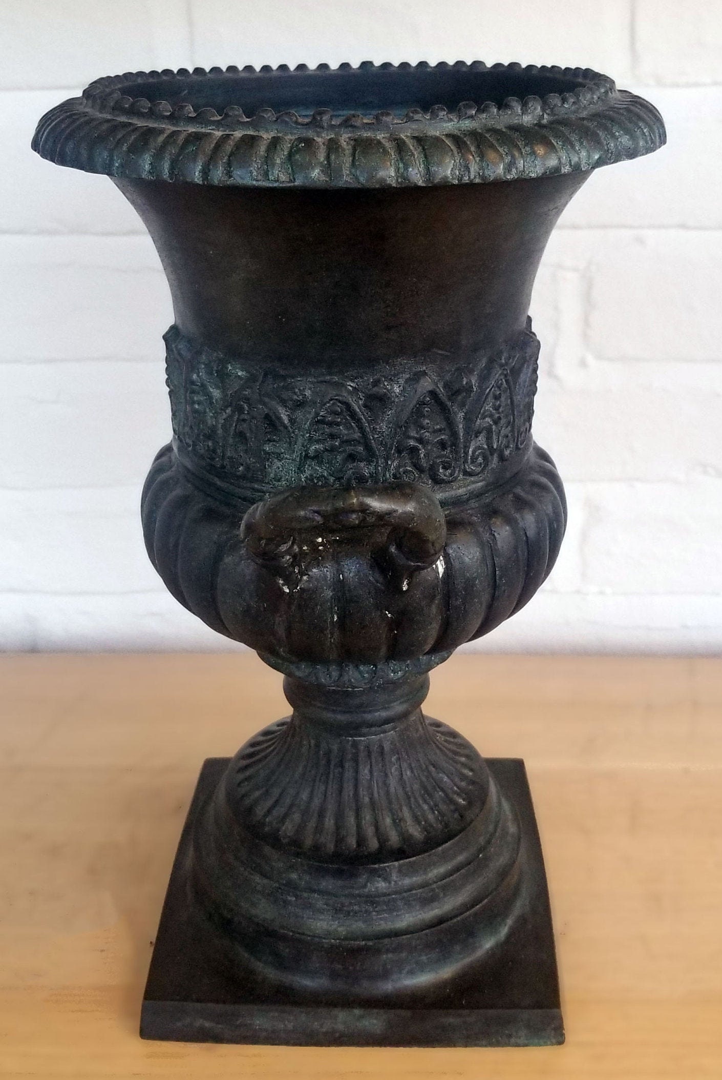 Pair of Maitland Smith Dark Bronze Trophy Urn Planter Pots Etsy