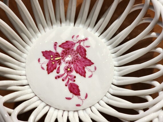 5" Herend Raspberry Chinese Bouquet Pattern Fine … - image 2