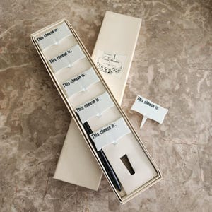 Vintage New in Box Porcelain Cheese Markers by the Shafford Company select individual 6pc sets