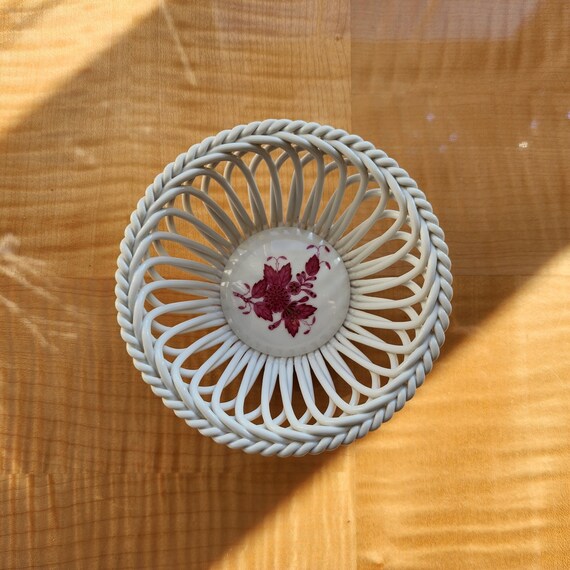 5" Herend Raspberry Chinese Bouquet Pattern Fine … - image 1