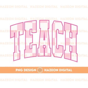 Trendy Retro Teach PNG Checkered Varsity Popular Aesthetic Trendy Teacher Checkered Shirt Design Sublimation DTG PNG For Mug