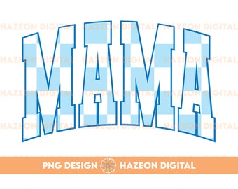 Trendy Retro Mama PNG Checkered Varsity Popular Aesthetic Trendy Mom Checkered Shirt Design Sublimation DTG PNG For Mug
