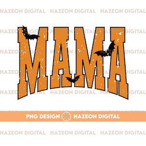 Halloween Mama PNG Distressed Trendy Retro Varsity Popular Aesthetic Trendy Mom Checkered Shirt Design Sublimation DTG PNG For Mug