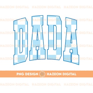 Trendy Retro Dada PNG Checkered Varsity Popular Aesthetic Trendy Dad Checkered Shirt Design Sublimation DTG PNG For Mug