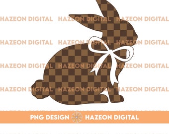 Conejito de Pascua retro PNG a cuadros, diseño de Pascua, cuadros modernos, estilo universitario, popular, estético, diseño de camisa a cuadros de moda, sublimación DTG