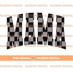 Trendy Retro Mama PNG Checkered Varsity Popular Aesthetic Trendy Mom Checkered Shirt Design Sublimation DTG PNG For Mug